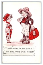 Comic Hillbilly Woman Makes Him Feel Like A Bird UNP DB Postcard S1