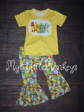 NEW Boutique Pikachu Video Game Monster Short Sleeve Shirt Bell Bottoms Outfit