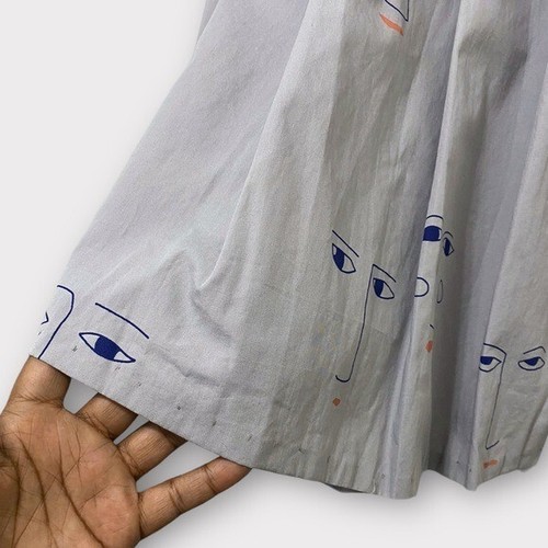 Kowtow Grey On The Surface Printed Faces Skirt Size Medium - Picture 5 of 11