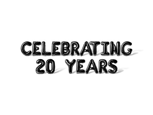 CELEBRATING 20 YEARS Letter Balloon Banner - 20th Anniversary Party Decorations - Picture 6 of 55