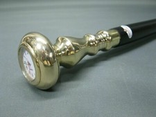 Antique Wooden Walking Cane compass Head Brass Handle brown Stick Style New Gift