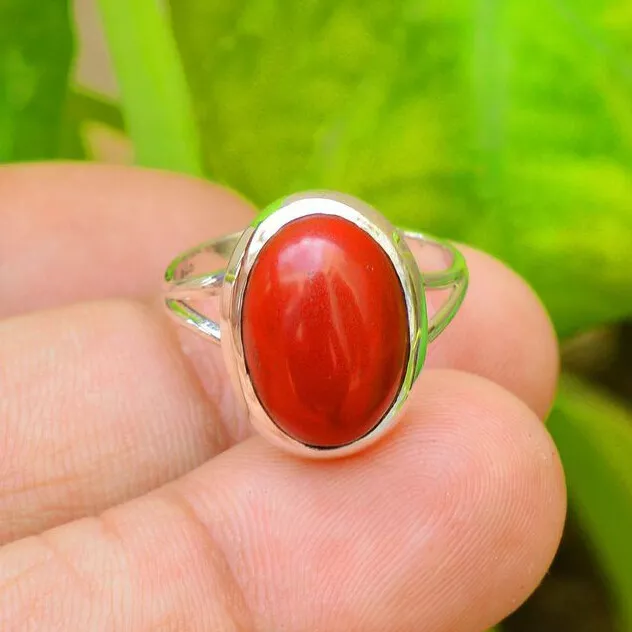 Ramneek Jewels 4.25-4.50 Carat Italian Red Coral Moonga Munga Gemstone  Silver Ring for Men & Women|Amazon.com