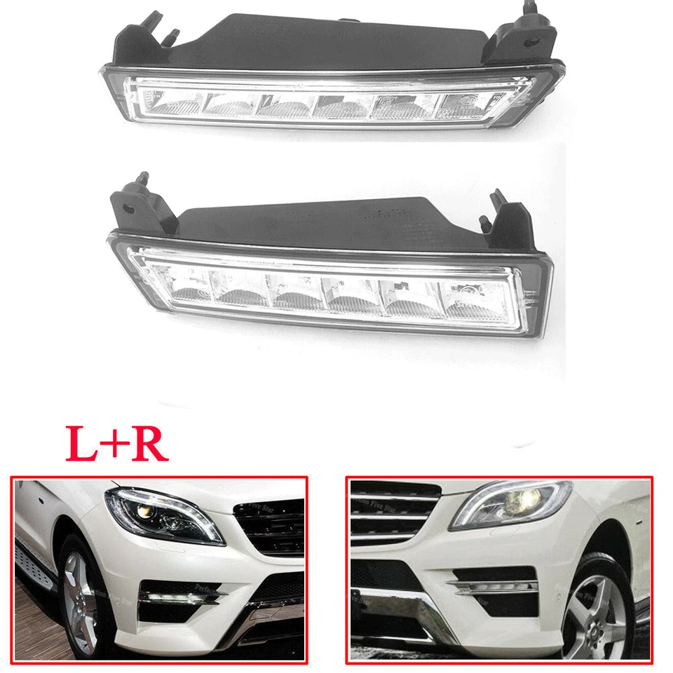 Left & Right Driving Light Set For 2010-2012 Mercedes Benz GLK350 W164 X164 X204 - Image 2 of 4