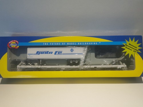 Athearn Spur HO 74233 Santa Fe 85' Allzweck-Flachwagen mit 45' Anhänger | Zustand: New