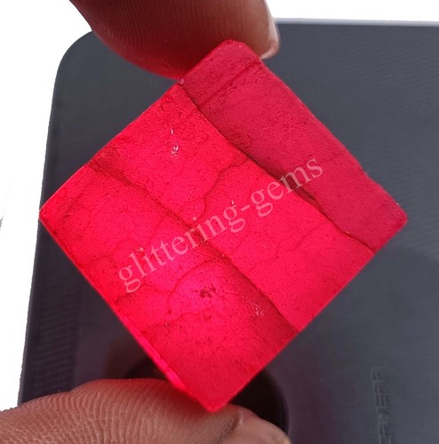 158.45 Ct Natural Red Ruby Cube Rough Dyed Certified IGL Loose Gemstone 5MSV - Picture 5 of 8
