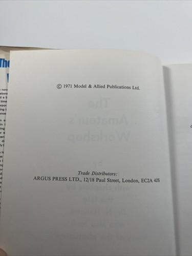 The Amateur's Workshop Ian Bradley Hardcover Book 1971 MAP Dust Cover - Picture 7 of 9
