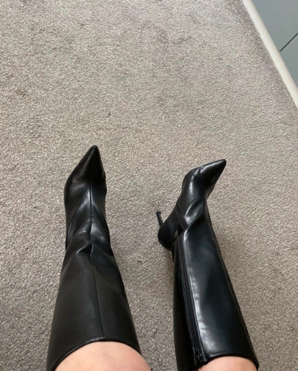 Womens Amazing Black Knee High Heel Boots UK 4 EU 37 US 6.5 eBay