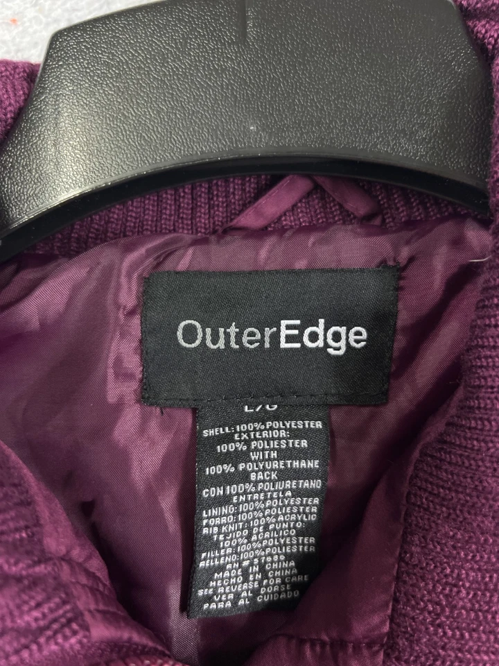 Outer Edge Vest Women Large Bergundy 100% Polyester Insulated Mock Neck - Image 3 of 4