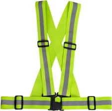 High Visibility Suspenders Reflective Harness Belt Strap Traffic Sash Neon Green