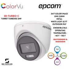 EPCOM E8-TURBO-C Turret TURBOHD 2mp Color Image 24/7 Outdoor IP67 analog