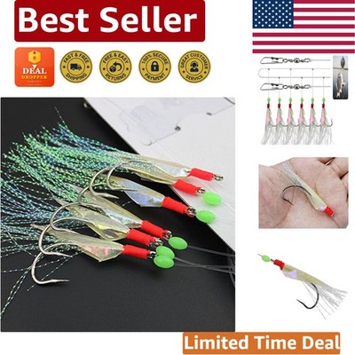 Versatile Luminous Fishing Rigs - 6 Count High Carbon Hooks for Fresh/Saltwater
