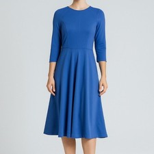Eliza J Blue Periwinkle 3/4 Sleeve Mini Dress Size 2 Stretch Jersey Knit