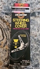 Vintage Cal Custom Black Leather Steering Wheel Cover 1984 European Styling Nos