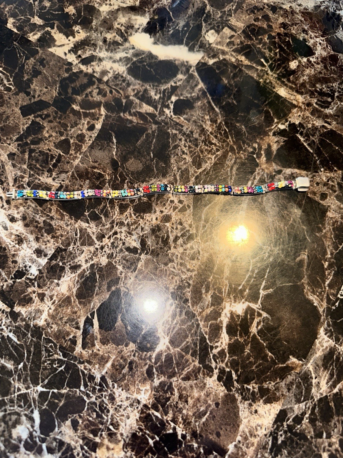 FINE SILVER 950 MULTICOLOR ASSORTED GEMSTONES WOM… - image 2