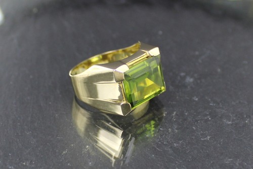 Herrenring, Goldring, 333er Gold, 8 Karat mit grünem Spinell - Bild 6 von 14