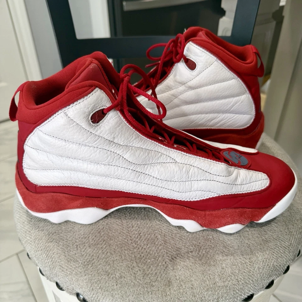 Jordan Pro Fuerte Rojo Universitario Hombre Zapatos Tenis Atléticos 407285-604 Talla 13 Foto 2 de 4