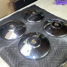 Vintage Porsche 356c 911 912 Chrome Hubcaps Set Of 4 W Crests Used Vintage Porsche 356c 911 912 Chrome Hubcaps Set Of 4 W Crests Used