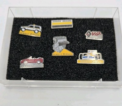 Lot of 5 Vintage Renault Orléans Dealer Lapel Pins Formula 1 Engine Car