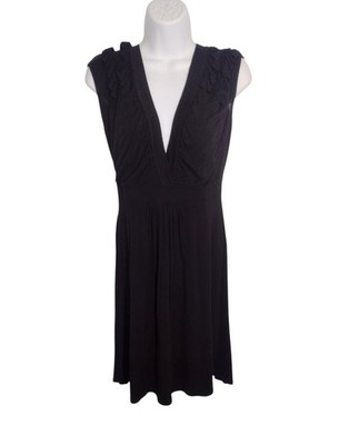 Candie's Y2K Knit Babydoll Dress XL Black Ruffle Sleeves Dark Fairy Stretch 