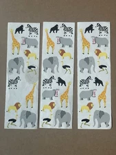 Lot of Vintage Mrs. Grossman's Stickers - Safari Animals 3 Sheets