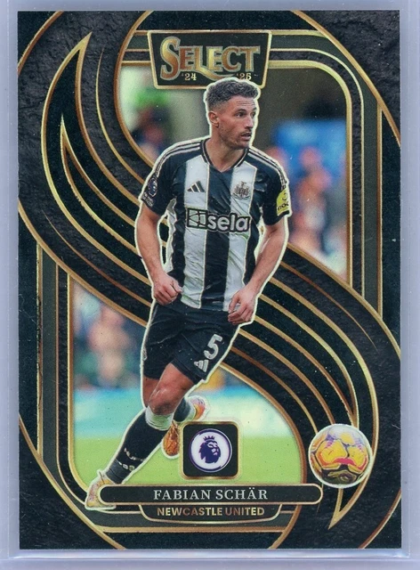 2024-25 Panini Select EPL Fabian Schar Black Refractor True 1/1 Newcastle United