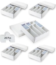 4 Row Trading Card Storage Box, 5 Pack 3200 Count Supporters Divider white