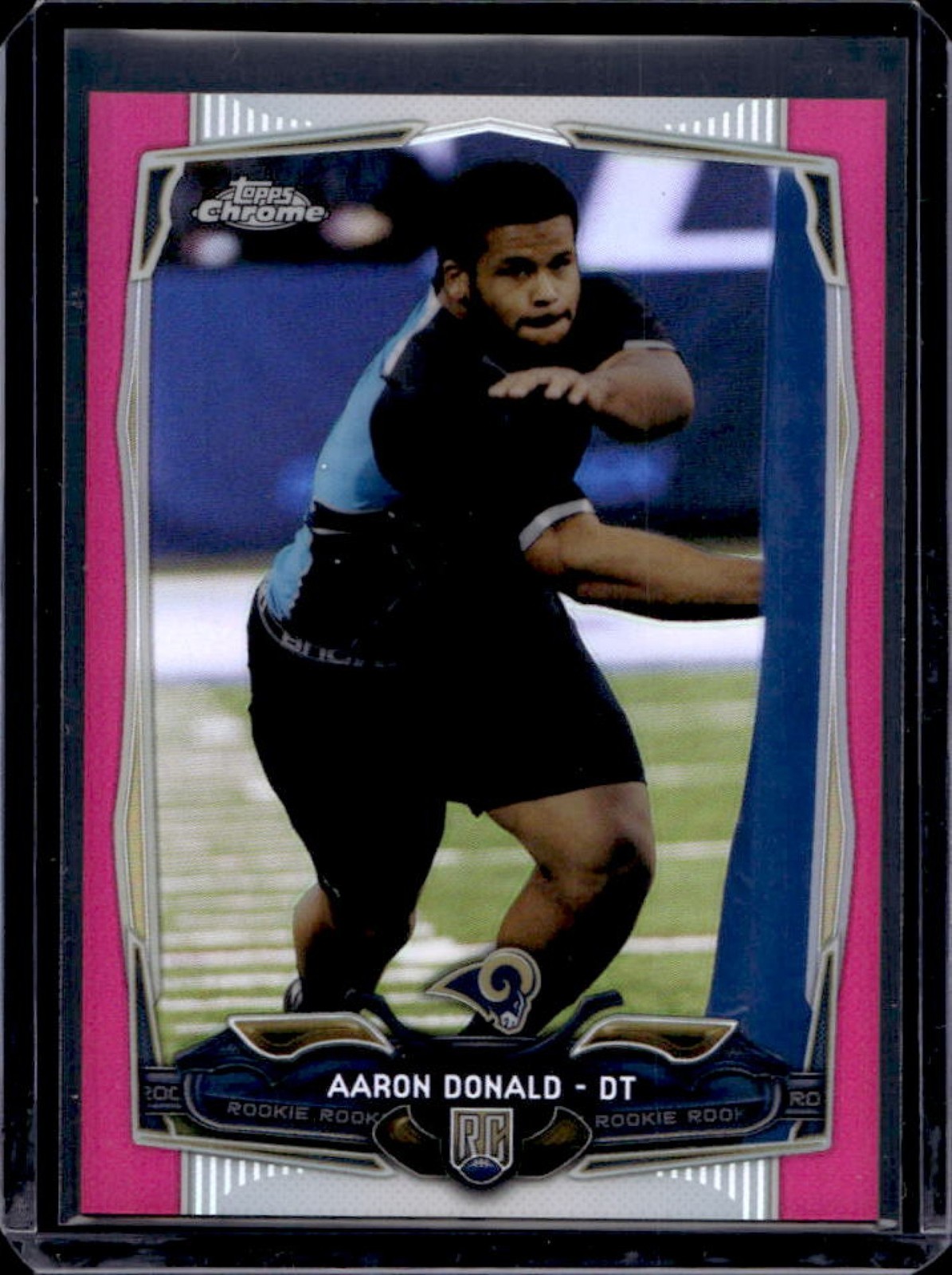 2014 Topps Chrome Aaron Donald RC Pink Refractor Rookie #/399 Rams