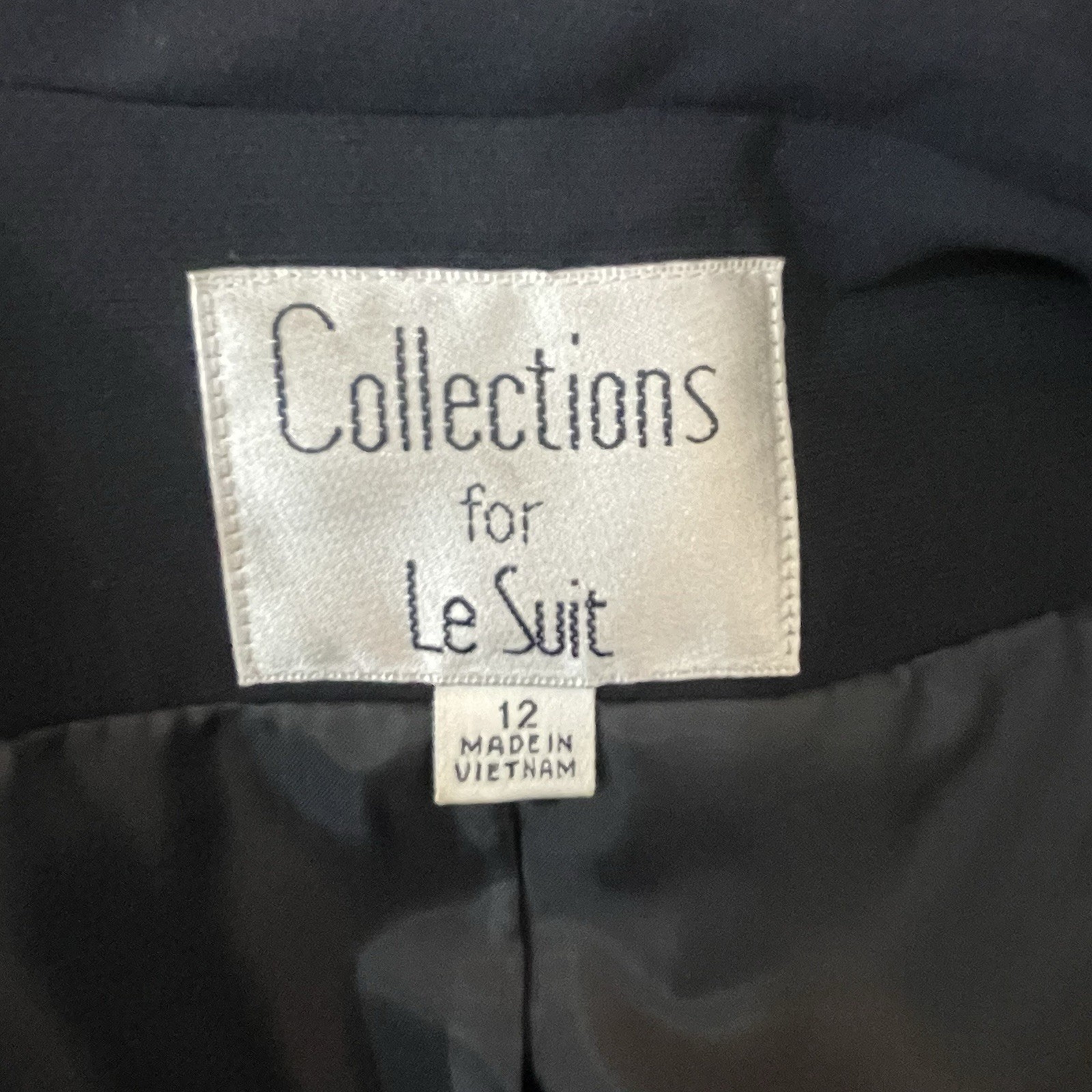 Collection For Le Suit Size 12 Skirt Suit. Midnight Navy Black See Pictures.