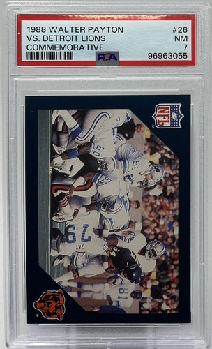 Walter Payton PSA 7 -1988 Tribute Set #26 "Taking The Lions' Lunch Money" - Bears