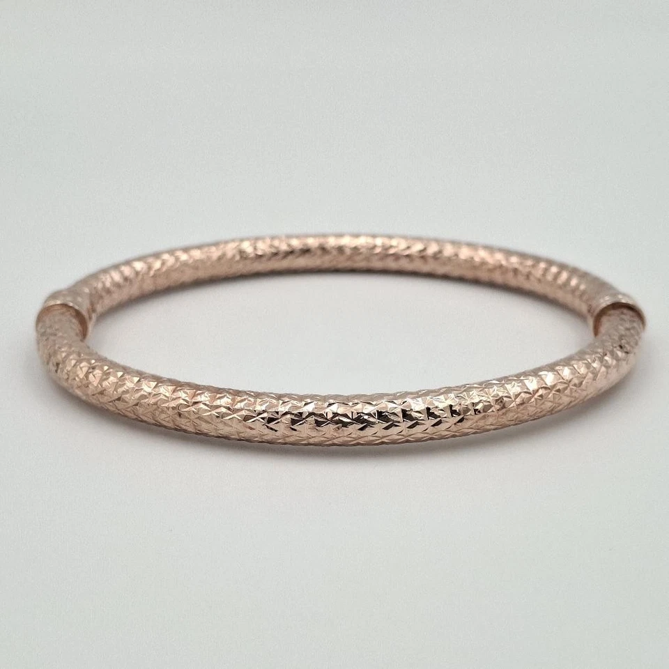 Brazalete Brazalete Milor Plata de Ley 925 Oro Rosa Tonificado Bisagra de Primavera 6mm ITALIA Foto 2 de 4