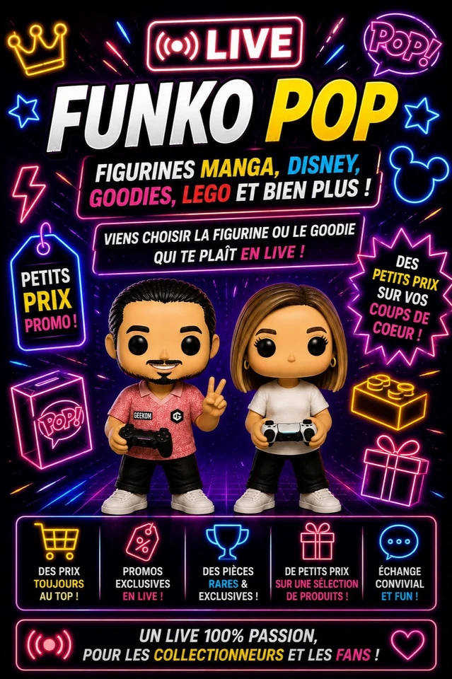 Live Promo Funko Pop ,Figurine Manga ,Disney ,Goodies ,Chase ,Limited....