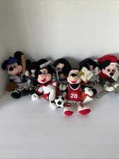 7 Mickey Mouse Sports Disney Bean Bag Plush Soccer, Baseball, Basketball - NWT