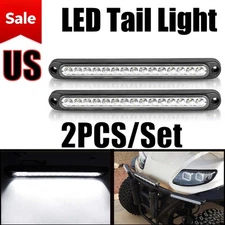 10" White 15 LED Sealed Truck Trailer Reverse Backup Light Bar Turn Tail Strip 2