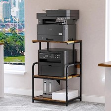 Printer Stand with Storage Shelf,3 Tier Printer Cart with Wheels,Mobile Print...