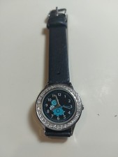 Tickers Analogue "Time Teacher" Watch Stone Set Bezel. Untested. Needs Battery.