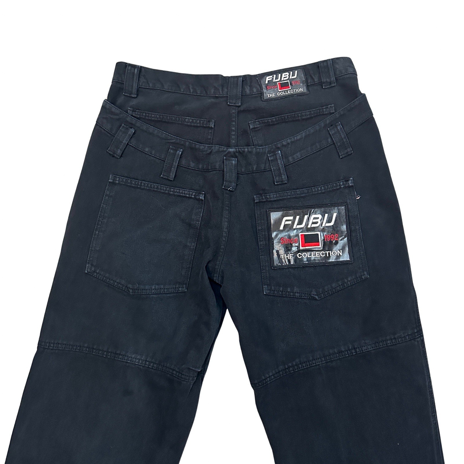 FUBU The Collection Double Butt Jeans Mens 38 Regular Black Statement Rare Baggy image 2