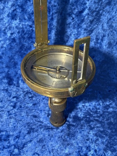 Compass RARE Civil War Era W & LE Gurley Brass Surveyors Staff Compass(Flipped)