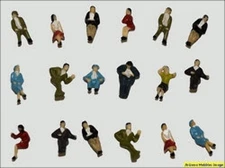 25 Piece Painted HO Figures Seated Set for Model Railroads | Arizona Hobbies LLC