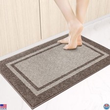 Non-Slip Kitchen Runner Rugs 24" x 36", Machine Washable Absorbent, Beige/Gray