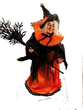 Halloween Witch Holding Pumpkin 16" Tall, Tree Top Table Top Decor, Centerpiece
