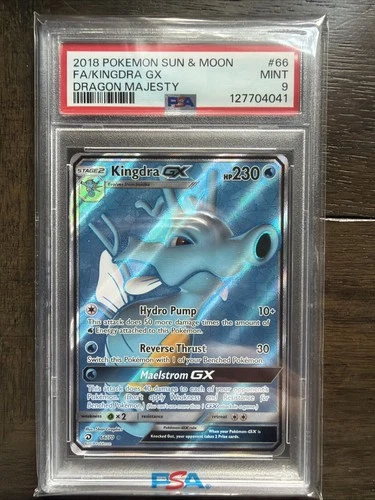 Pokémon Kingdra GX Full Art Holo Ultra Rare 66/70 Dragon Majesty PSA 9 2018
