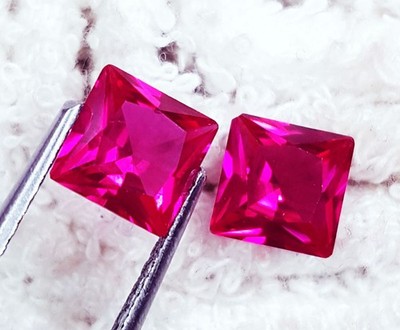 Natural Ruby 6 MM Ct Quadrat Form 2-teilig Lose Edelstein Zertifiziert RL399