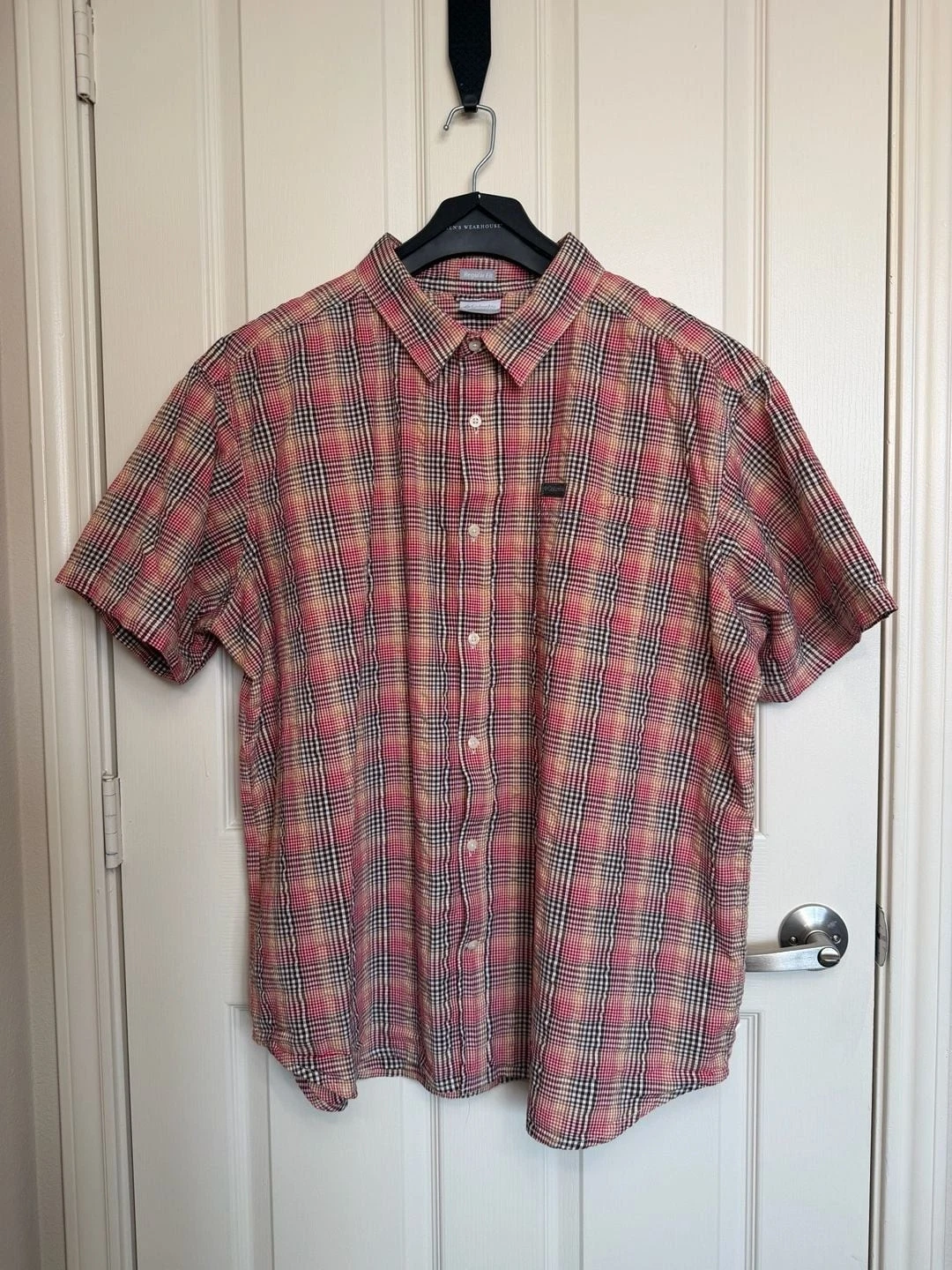 Columbia Men's Brentyn Trail Short Sleeve Seersucker Plaid Shirt XXL