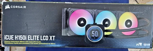 Corsair iCUE H150i Elite LCD XT Liquid CPU Cooler - IPS LCD Screen 360mm Radiato