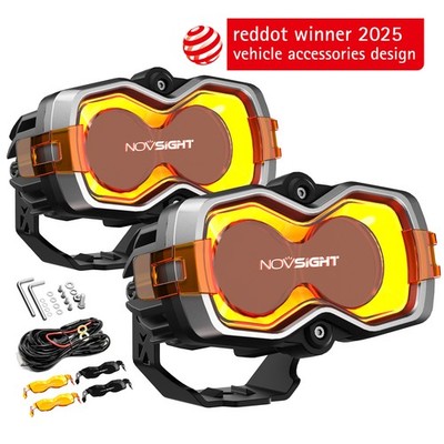 NOVSIGHT Halo Series 4.5 Inch LED Pods Lights Super Bright Offroad Driving Lamp
