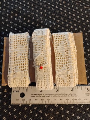 5 Yards Antique Vintage Lace Trim Crochet Sewing  1910's (Lot #1)