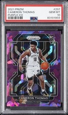 2021 PANINI PRIZM PURPLE ICE #297 CAMERON THOMAS 10/149 PSA 10