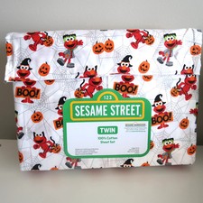 SESAME STREET ELMO HALLOWEEN TWIN SIZE SHEET SET TRICK OR TREAT NEW 2025