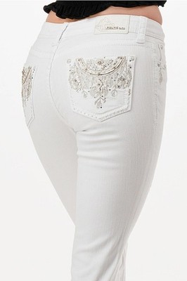Jeans Bootcut Grace in LA White and Feathers EB61948WT
