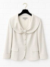 Tahari Arthur S. Levine Ivory White Blazer Jacket Size 10, Fully Lined